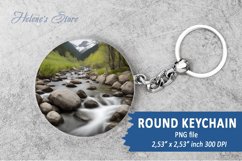 Mountain round keychain sublimation|River Car coaster design Product Image 1