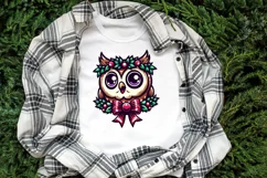 Christmas owl clipart sublimation PNG | Retro funny animal Product Image 2
