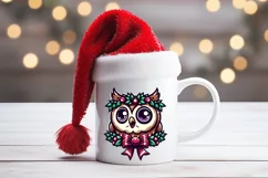 Christmas owl clipart sublimation PNG | Retro funny animal Product Image 3