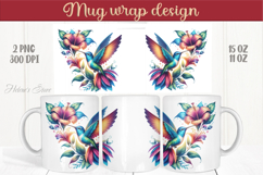 Cute Hummingbird mug wraps sublimation designs |Humming bird Product Image 1