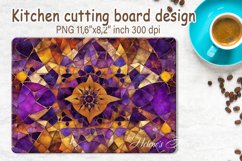 Watercolor flowers pattern design cutting board sublimation Product Image 1