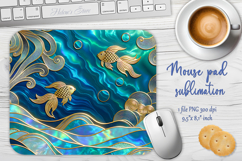 Iridescent blue ocean sublimation design mouse pad Product Image 1