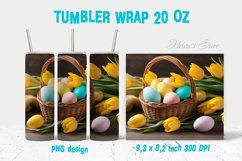 Easter tumbler | Easter eggs tumbler| Floral tumbler wrap Product Image 1