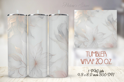 Cute watercolor leaves straight tumbler 20oz wrap designs Product Image 1