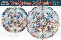 Christmas Snowflake Wind Spinner wrap sublimation design png Product Image 1