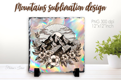 Magic mountains slate design png | Fanatsy night landscape Product Image 1