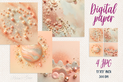 Light orange pearl digital paper | Scrap booking graphics Product Image 1