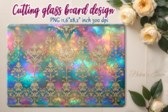 Iridescent rainbow kitchen glass cutting board sublimation Product Image 1