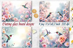 Hummingbird cutting board sublimation designs| Tropical bird Product Image 1