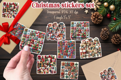 Christmas patchwork present gifts stickers | Gift box png Product Image 1