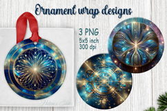 Fantasy cosmos round ornament sublimation designs PNG Product Image 1