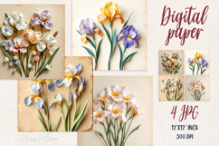 Vintage floral digital papers jpeg|Scrap booking 3d graphics Product Image 1