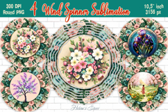Spring designs Wind Spinner wrap sublimation|Blooming garden Product Image 1