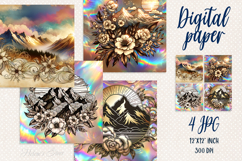 Mountains digital paper| Cute fanatsy scrap booking papers Product Image 1