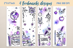 Back to school bookmark |Printable bookmark|Lilac Book craft Product Image 1
