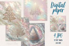 Christmas golden forest digital paper | Pink Scrap booking Product Image 1