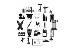 Drawing icons set, simple style Product Image 1