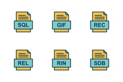 Set Of File Formats Icons Product Image 1