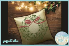 Christmas Wreath with Bow Mandala SVG Dxf Eps Png PDF files Product Image 2