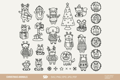 Christmas animals clipart Bundle. Christmas stickers. Product Image 1
