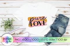 Pure Love Print | Valentines Day Design |Pink Gold Strokes Product Image 1