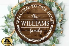 Family Monogram SVG Welcome Home SVG Farmhouse Wreath SVG Product Image 2