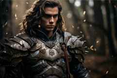 Medieval knight in armor in forest Product Image 1