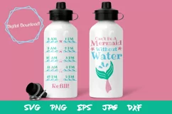 Mermaid SVG, waterbottle SVG, Kids SVG files, sublimation Product Image 1