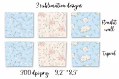 Delicate Roses sublimation design. Skinny tumbler wrap Product Image 6