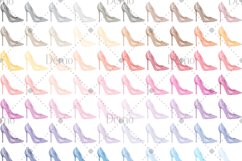 100 Hand Painted Watercolor Shiny High Heels Clip Arts Product Image 4