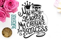 Princess words Stroller Carriage svg cutting file design Product Image 1
