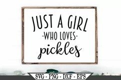 Funny Just A Girl Who Loves Pickles SVG Graphic Design Product Image 1