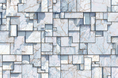 White Marble Geometric Tiles Product Image 1