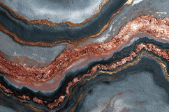 Dark Geode Marble Texture with Copper Gold Veins Product Image 1