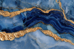Luxury Blue Agate Marble with Gold Veins Product Image 1
