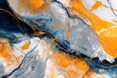 Abstract Orange and Blue Marble Product Image 1