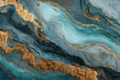 Luxury Teal Blue Marble with Gold Glitter Product Image 1