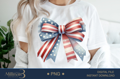 Coquette Bow USA Flag PNG | Girly 4th of July PNG for Tees, Product Image 1