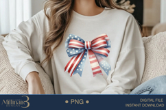 Coquette Bow USA Flag PNG | Girly 4th of July PNG for Tees, Product Image 3