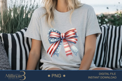 Coquette Bow USA Flag PNG | Girly 4th of July PNG for Tees, Product Image 5