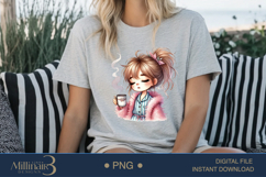 Funny Girl Early Morning PNG | Less Talk More Coffee PNG Product Image 5