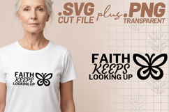 Faith Keeps Looking Up SVG Bundle Christian Butterfly Product Image 5