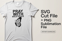 4x Christian Quotes Pray Bold Peace SVG Cut Files Cricut Product Image 2