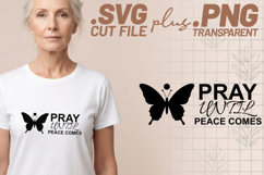 4x Religious Quotes Pray Until Peace SVG Cut Files Mercy DIY Product Image 2