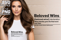 4x Religious Quotes Beloved Wins SVG Cut Files Trust Design Product Image 5