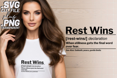 4x Inspirational Quotes Rest Wins Faith SVG Cut Files Cricut Product Image 2