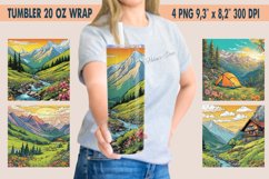 Mountains tumbler sublimation wrap 20 oz PNG Design BUNDLE Product Image 13