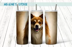 Tumbler wrap vintage dog | Pomeranian Dog sublimation png Product Image 2