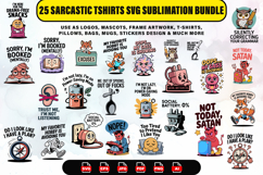 25 Sarcastic T-Shirts SVG Sublimation Bundle - Witty &amp; Humor Product Image 1