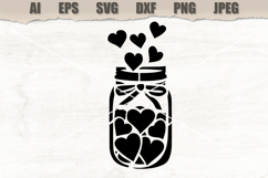 Stencil Jar with hearts Product Image 1